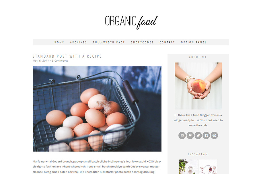 Organic Food -Wordpress Recipe