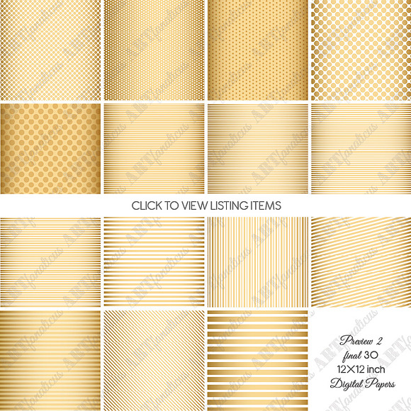 GOLD DOTS & STRIPES in Patterns - product preview 2