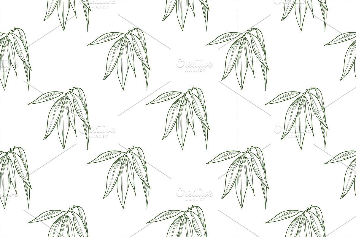 Vector leaves seamless pattern in Patterns - product preview 8