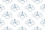Vector hibiscus seamless pattern