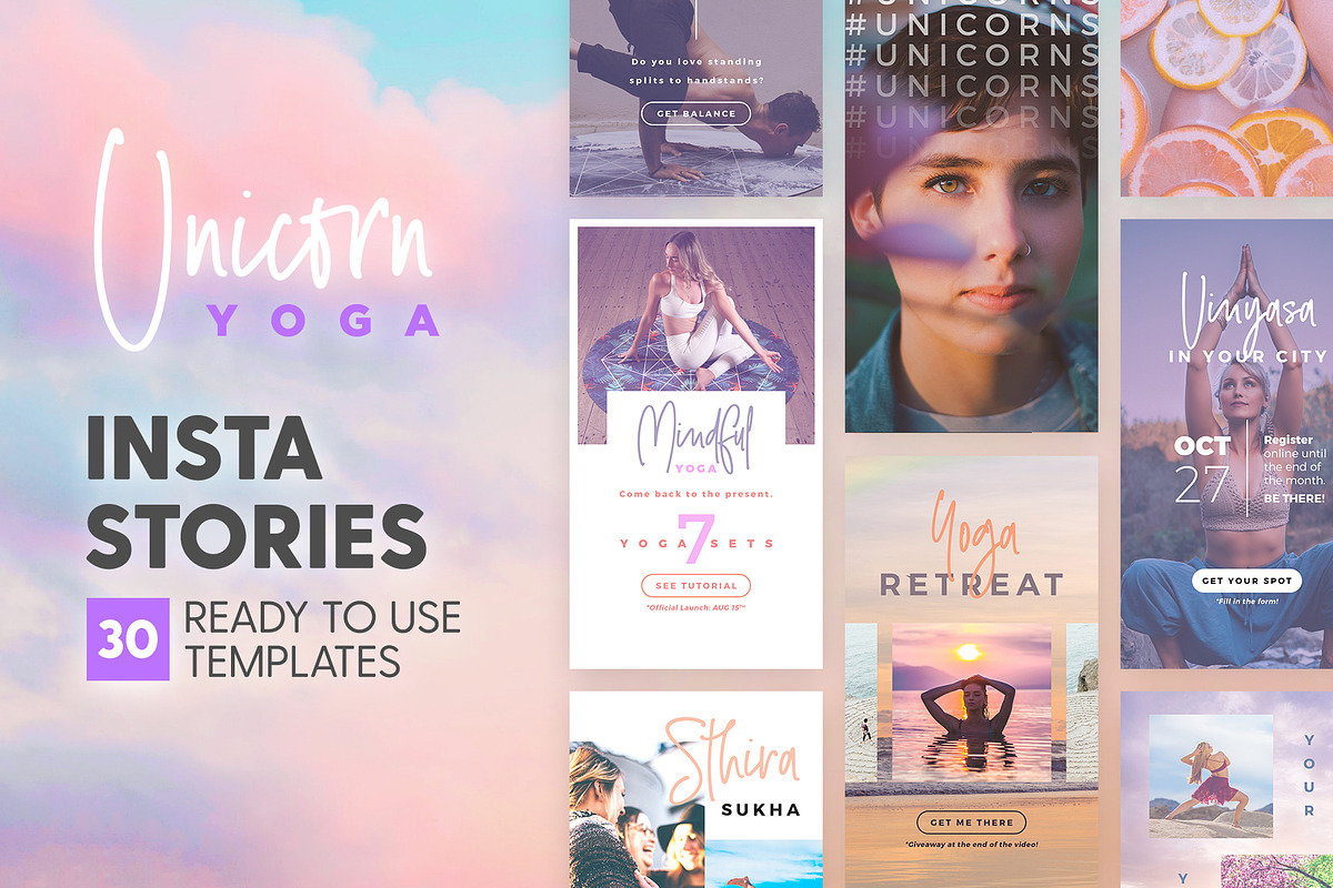 Instagram Stories - Unicorn Yoga Ed in Instagram Templates - product preview 8