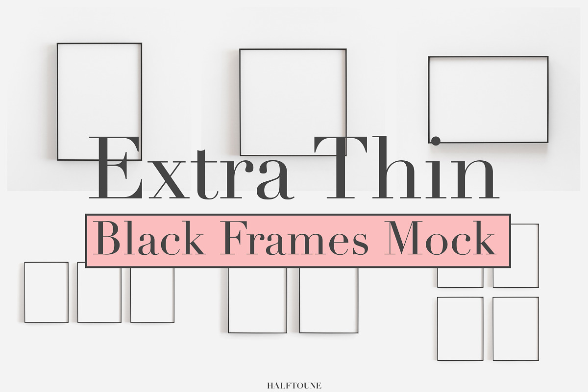 Mockup Frames,Bundle of 6 Thin Frame in Graphics - product preview 8