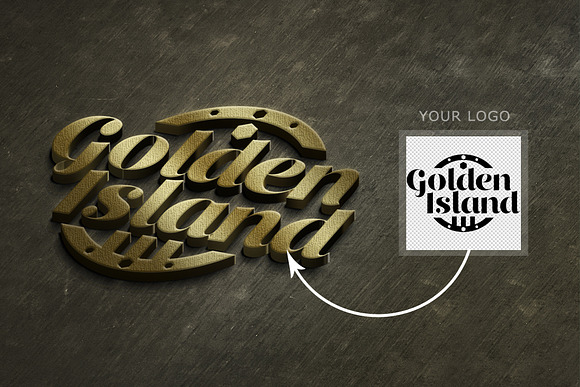 Gold logo Mock-Up Realistic in Branding Mockups - product preview 1