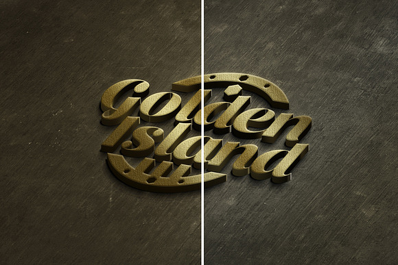 Gold logo Mock-Up Realistic in Branding Mockups - product preview 3