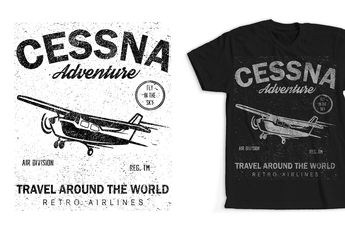 Cessna T-shirt Design in Illustrations - product preview 8