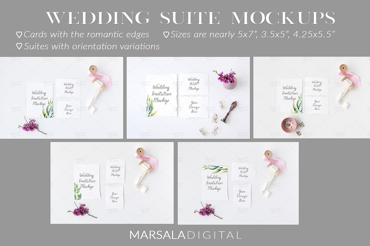 Spring Wedding Mockup Bundle in Print Mockups - product preview 8