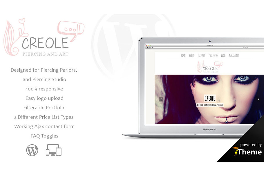 Creole - Piercing Studio WP Theme in WordPress Business Themes - product preview 8