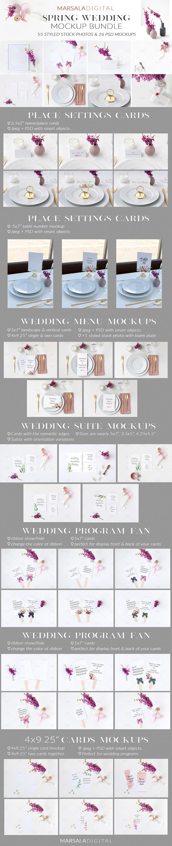 Spring Wedding Mockup Bundle in Print Mockups - product preview 14