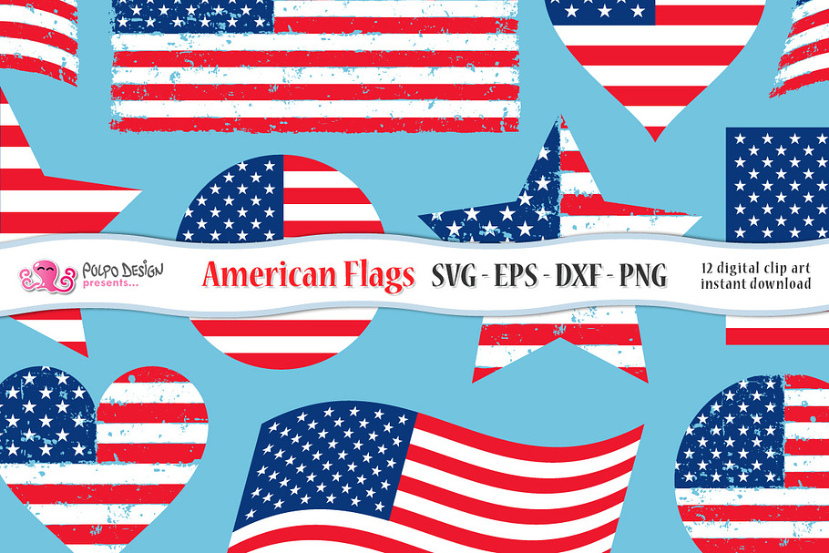American Flag SVG in Objects - product preview 8