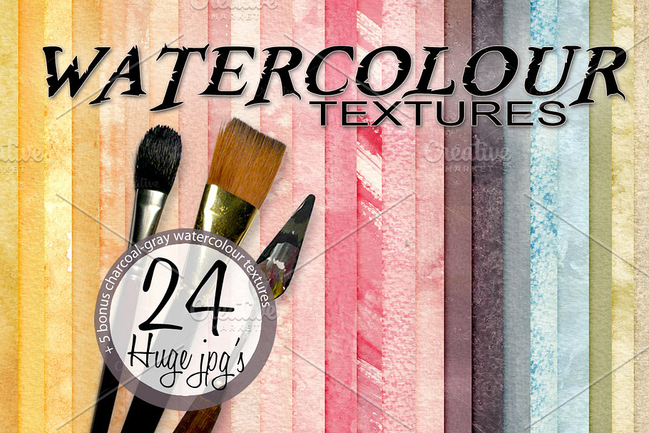 24 Watercolour Textures in Textures - product preview 8