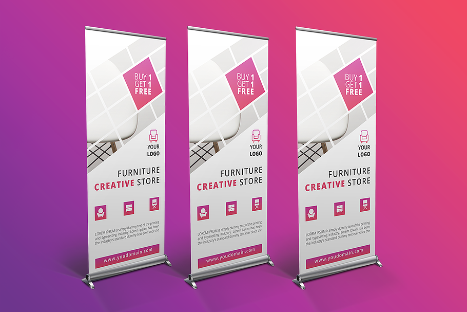 Furniture Roll Up Banner in Flyer Templates - product preview 8
