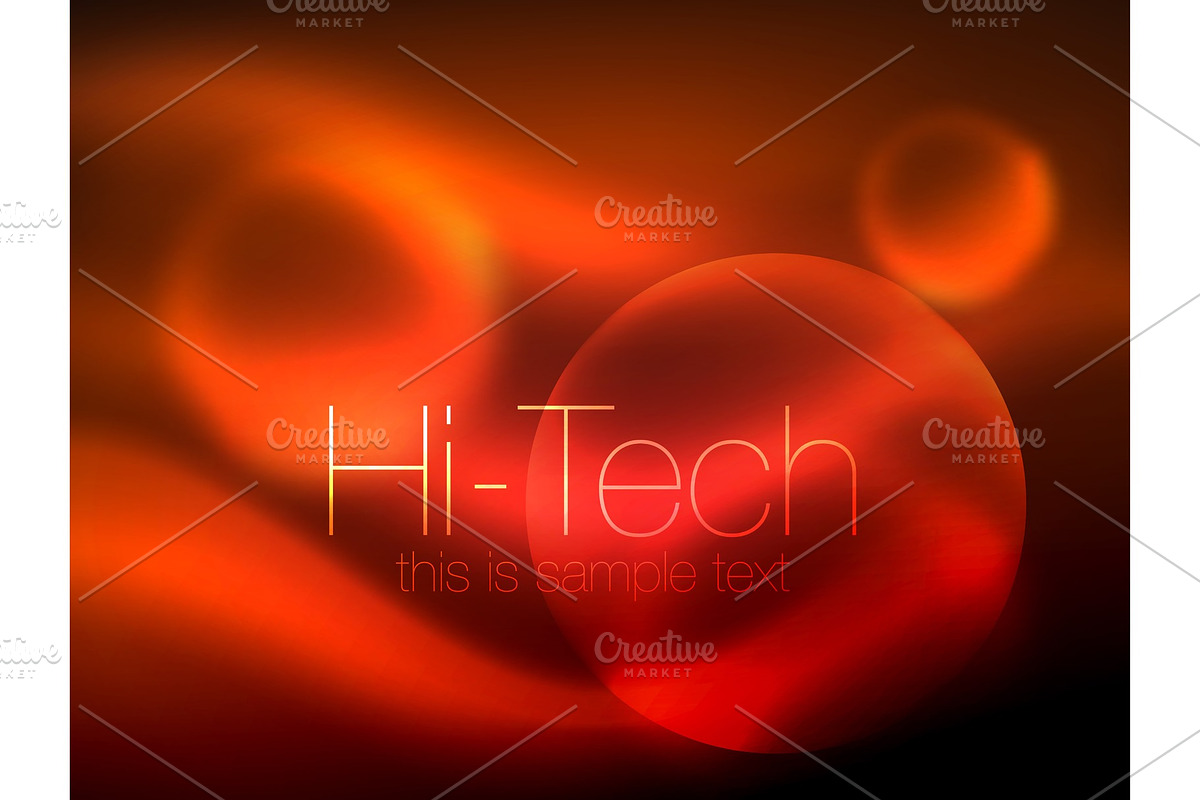 Blurred neon glowing circle, hi-tech modern bubble template, techno glowing glass round shapes or spheres. Geometric abstract background in Textures - product preview 8