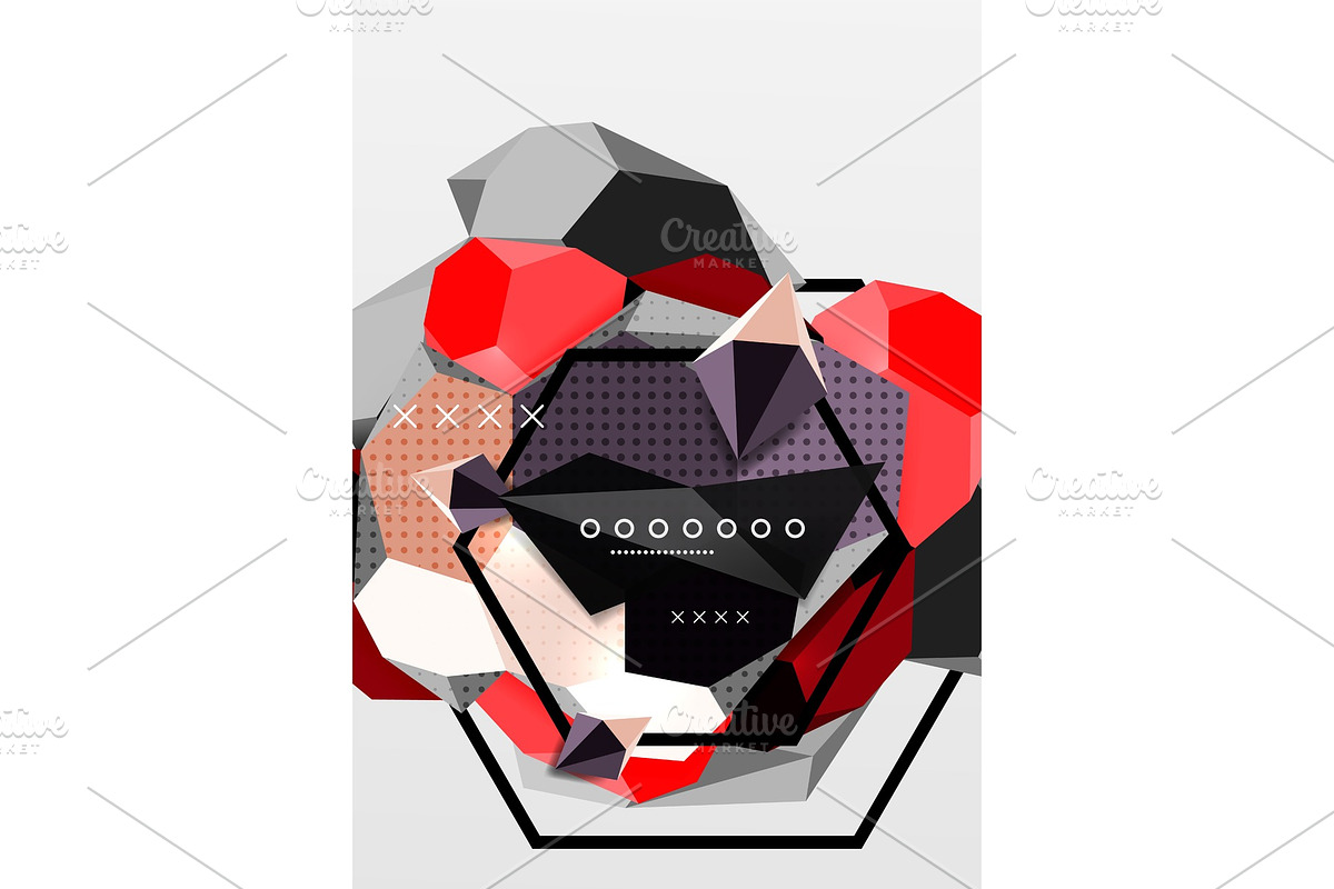 Color 3d geometric composition poster in Textures - product preview 8