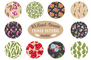 10 vector seamless floral pattern