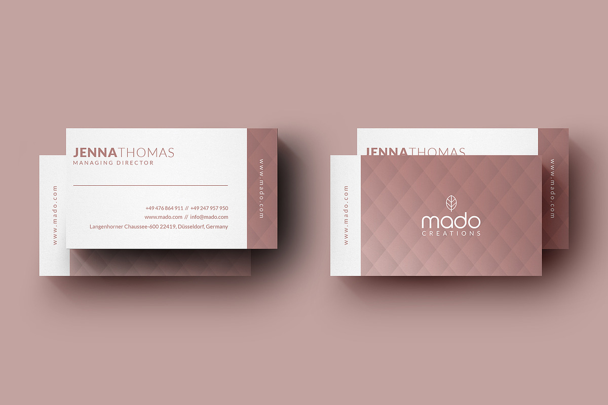 Premium Pink Business Card in Business Card Templates - product preview 8