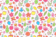 Childish colorful flowers pattern