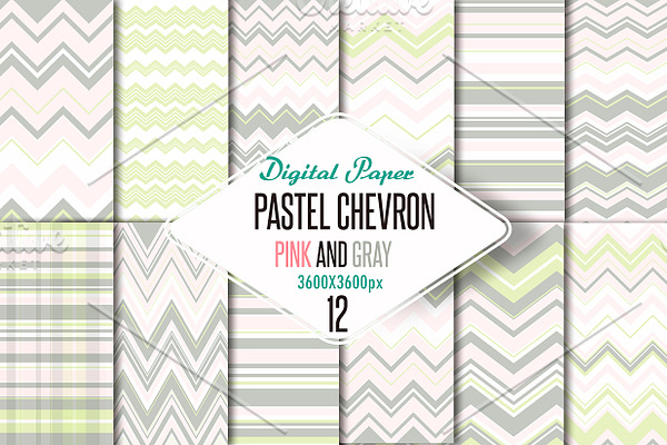 Pastel chevron pink-gray paper