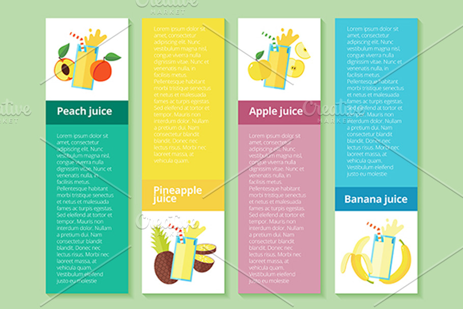 Fresh fruit drinks banners in Objects - product preview 8