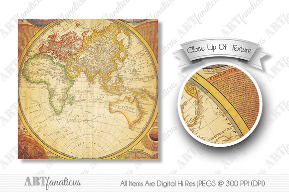 VINTAGE MAPS Digital Paper Designs in Illustrations - product preview 1