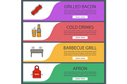Barbecue web banner templates set