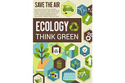 Think green eco banner for environment protection