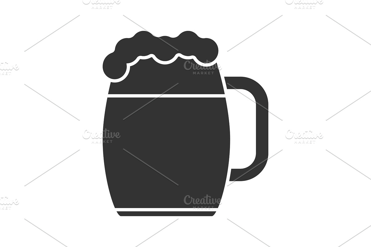 Beer mug glyph icon in Graphics - product preview 8