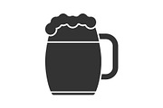 Beer mug glyph icon
