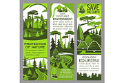 Environment protection banner of eco green nature