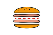 Burger cutaway color icon