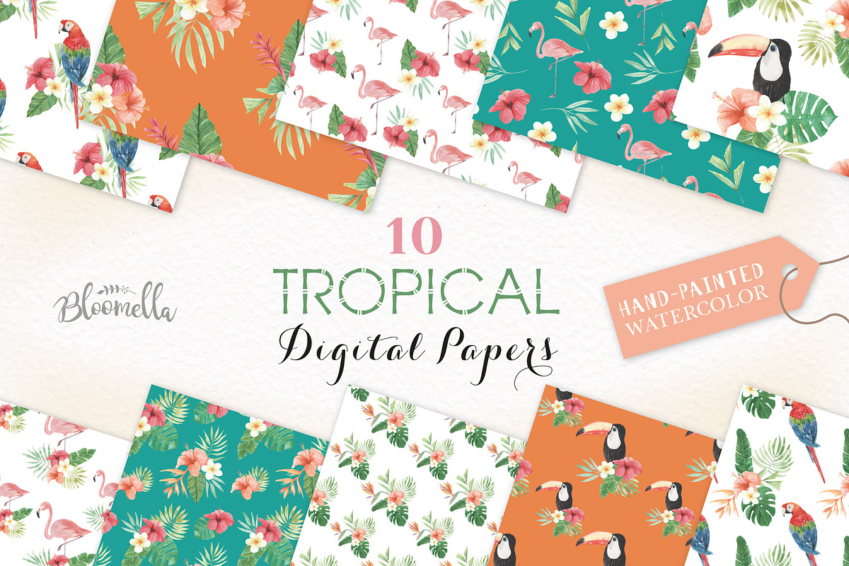 Tropical Seamless Patterns Exotic  in Patterns - product preview 8