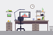 Colorful Designer Workspace Concept