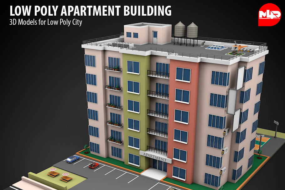 Low Poly Apartment Building in Architecture - product preview 8