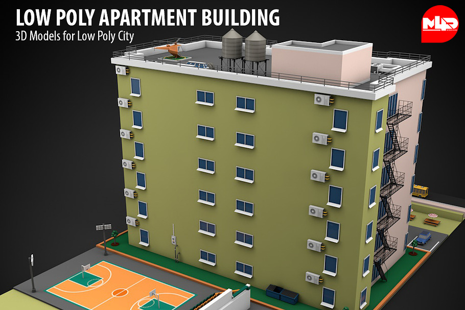 Low Poly Apartment Building in Architecture - product preview 1