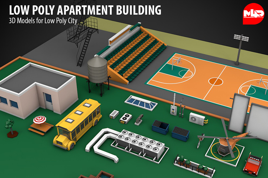 Low Poly Apartment Building in Architecture - product preview 2