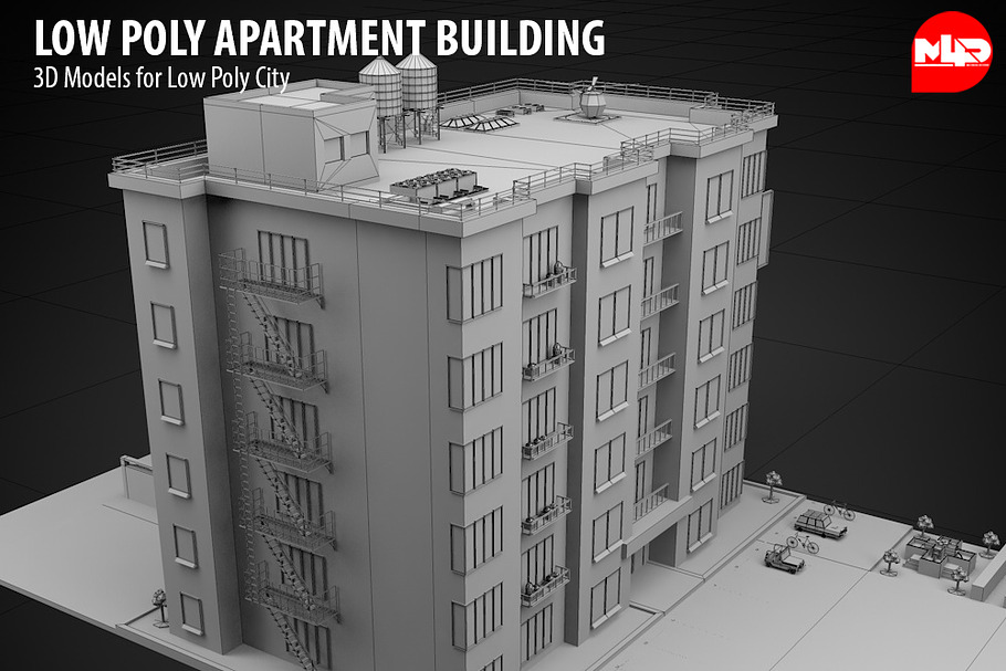Low Poly Apartment Building in Architecture - product preview 3