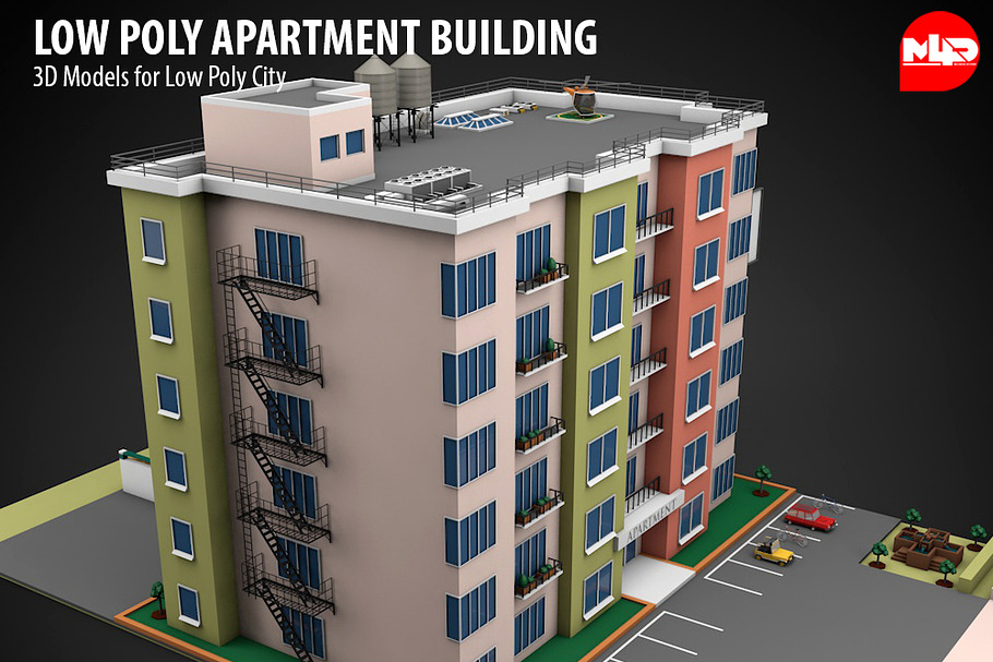 Low Poly Apartment Building in Architecture - product preview 4