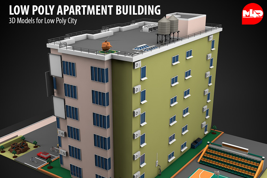 Low Poly Apartment Building in Architecture - product preview 5