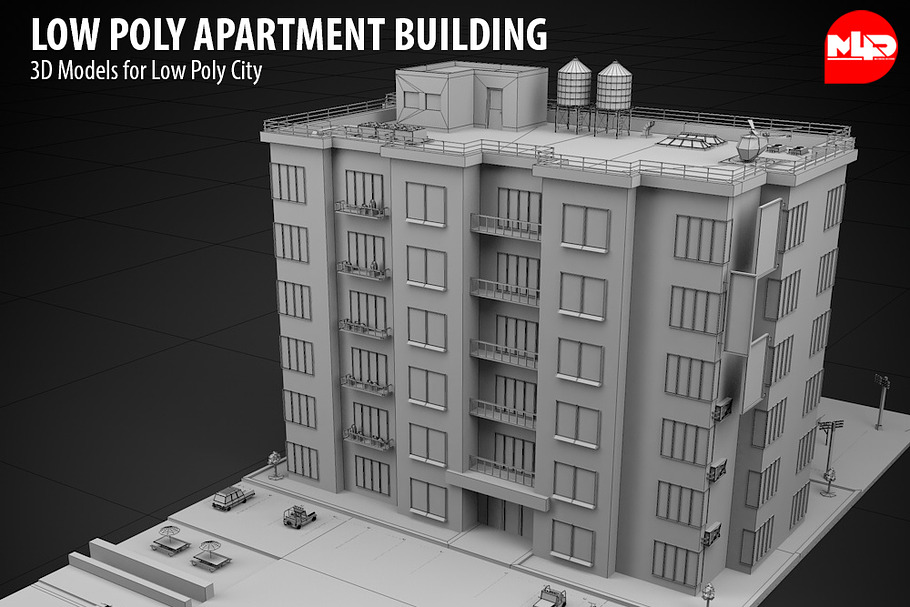 Low Poly Apartment Building in Architecture - product preview 6