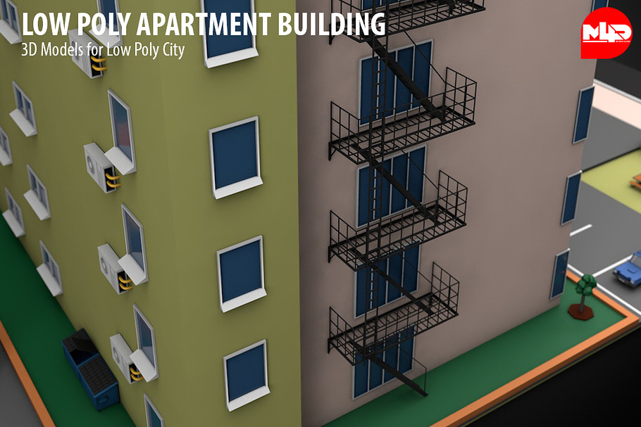 Low Poly Apartment Building in Architecture - product preview 7