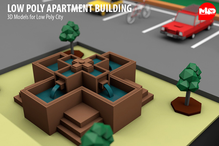 Low Poly Apartment Building in Architecture - product preview 9
