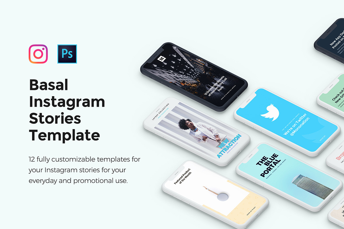 Basal Instagram Stories Pack in Instagram Templates - product preview 8