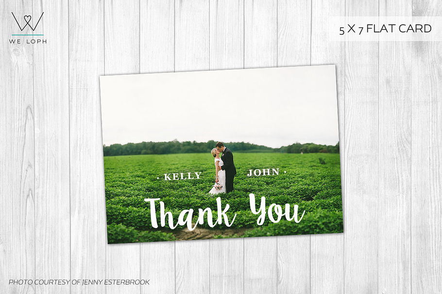 Thank you card wedding template in Card Templates - product preview 8