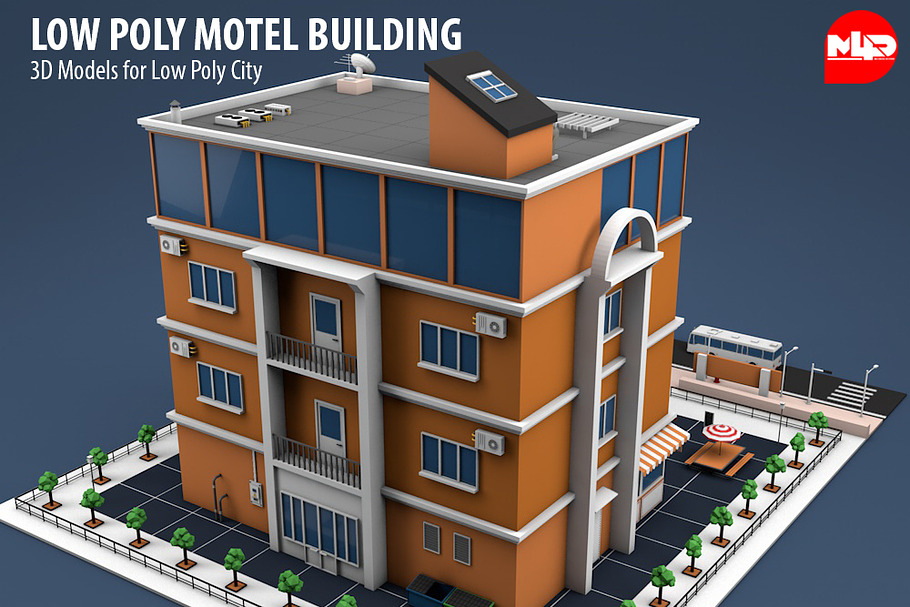 Low Poly Motel Building in Architecture - product preview 1