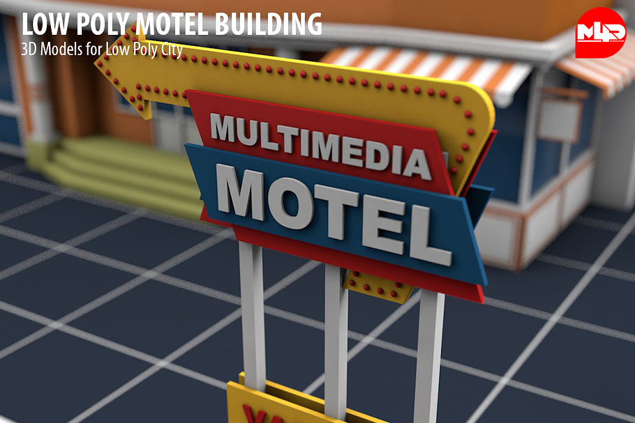 Low Poly Motel Building in Architecture - product preview 4