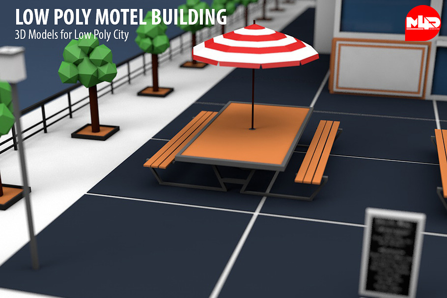 Low Poly Motel Building in Architecture - product preview 7