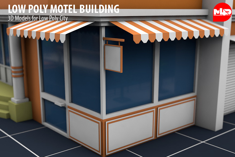 Low Poly Motel Building in Architecture - product preview 11