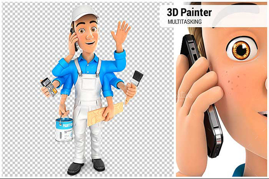 3D Painter Multitasking in Illustrations - product preview 8