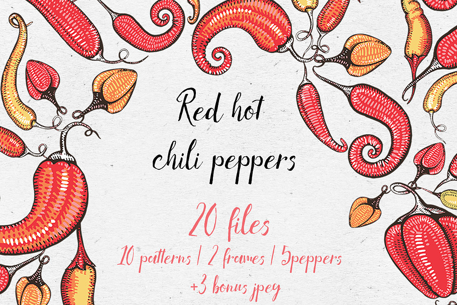 Red hot chili peppers in Patterns - product preview 8