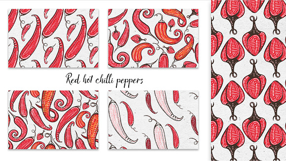 Red hot chili peppers in Patterns - product preview 2