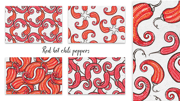 Red hot chili peppers in Patterns - product preview 3